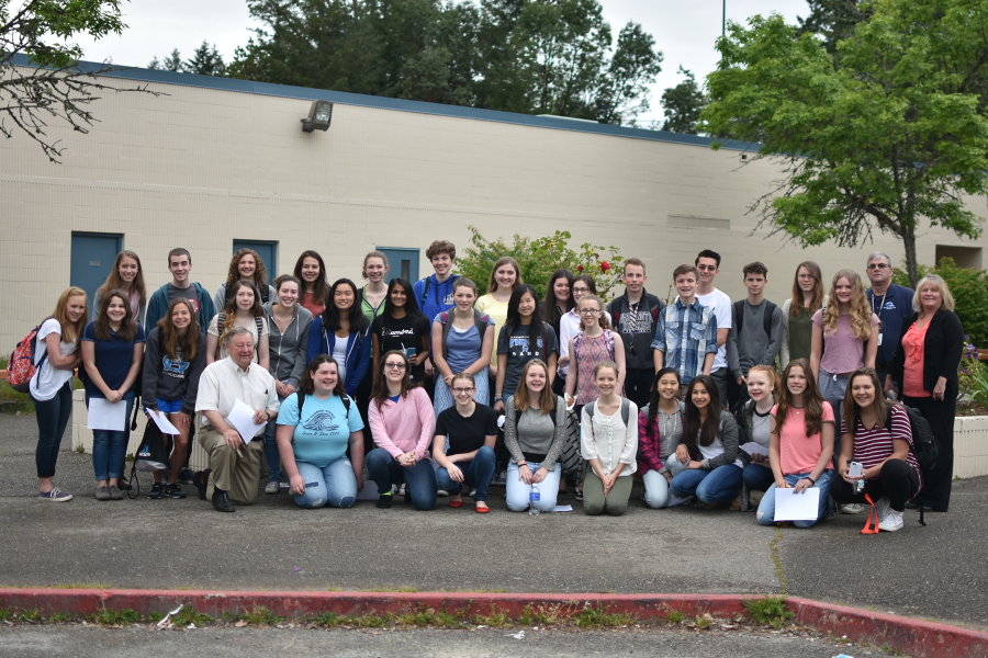 Members of INTERACT Club pose together for a group photo. 