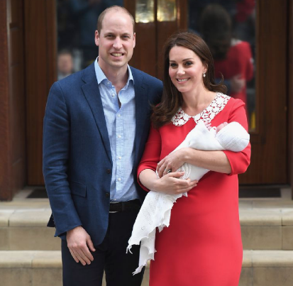 Prince William of Cambridge and Catherine, Duchess of Cambridge, proudly hold their newborn son, Prince Louis. Photo from Frost, K. (2018, April 23). Everything We Know About the New Royal Baby Boy. Retrieved from https://www.townandcountrymag.com/society/tradition/a12167496/royal-baby-things-to-know/