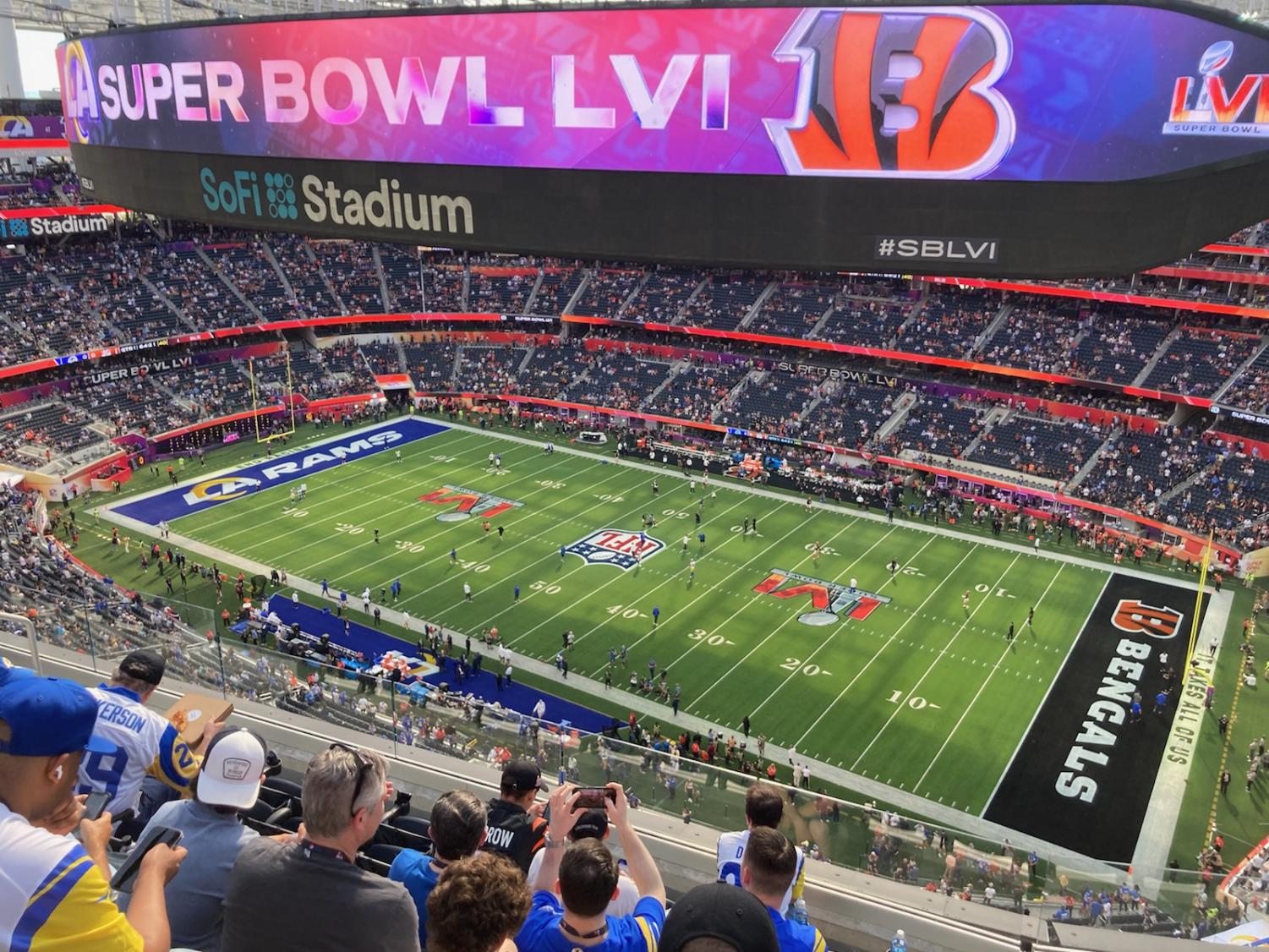 First glance at Cincinnati Bengals end zone in Super Bowl LVI